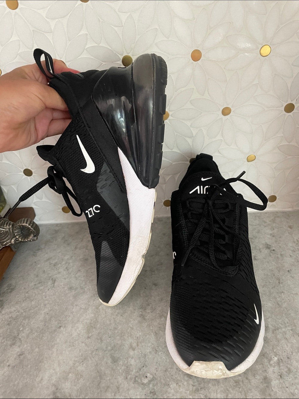 Nike Black & White Air Max 270 Running Shoes